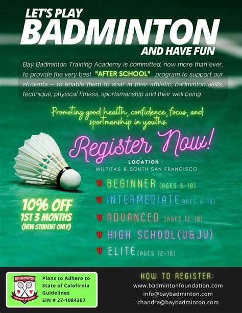 Bay Badminton Training Academy – A Non-profit Organization Promoting the Sport of Badminton