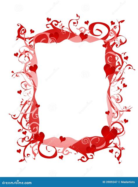 Abstract Valentine Hearts Frame Or Border Stock Illustration - Image ...