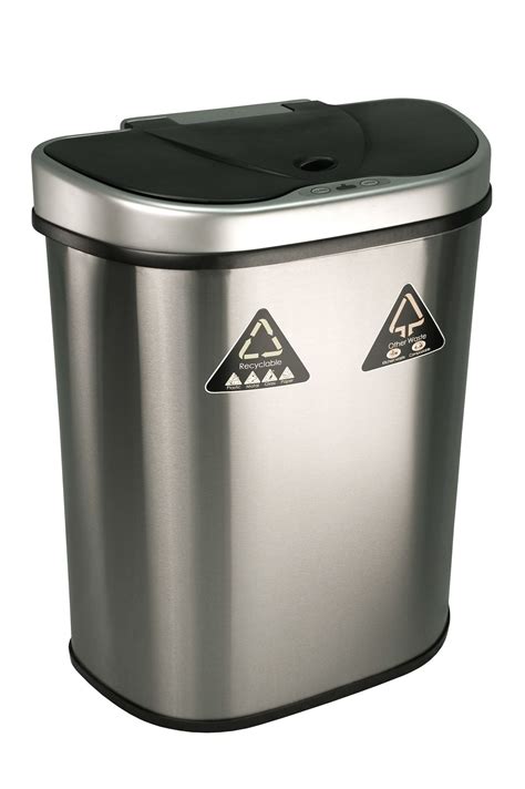 Nine Stars Infrared Motion Sensor Lid Open Trash Can - Stainless Steel ...