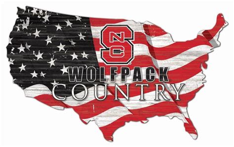 NC State Wolfpack USA Country Flag Team Metal Sign North Carolina State University Athletics ...