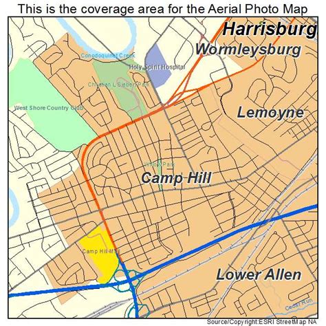 Aerial Photography Map of Camp Hill, PA Pennsylvania