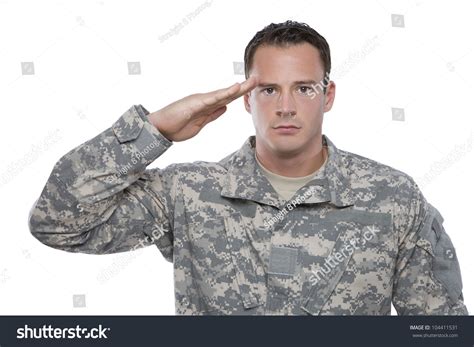 Military Soldier Salutes Stock Photo 104411531 : Shutterstock