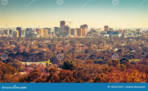 Adelaide City Skyline at Sunset Stock Image - Image of outdoor, building: 125427539