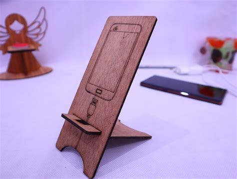 Laser Cut Wood Phone Stand 3mm SVG DXF CDR AI PDF Free Download - 3axis.co