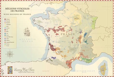 French Wine Regions Maps » Hand Crafted Illustration » CellarTours