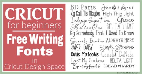 Free Writing Fonts for Cricut • Smart Cutting Machine FUN