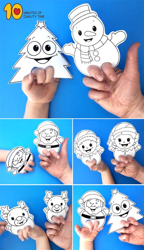 Printable Finger Puppets for Christmas – 10 Minutes of Quality Time