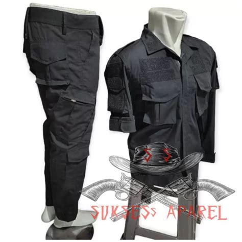 HITAM Brimob Uniform Black pdl/tactical/security/One stell full logo ...