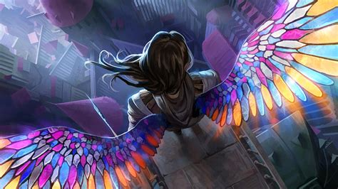 angel, Wings, Stained Glass, Fantasy Art, Artwork, Magic: The Gathering, Digital Art Wallpapers ...