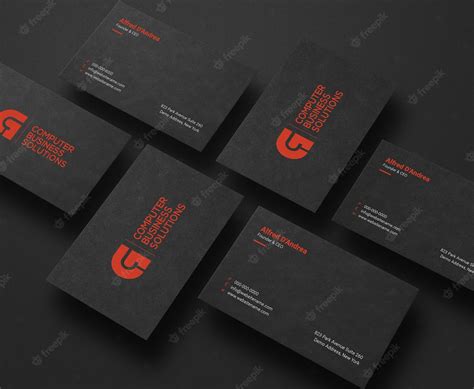 Premium PSD | Black business card mockup