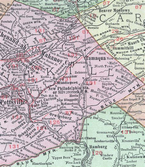 Map Of Schuylkill County | Cities And Towns Map