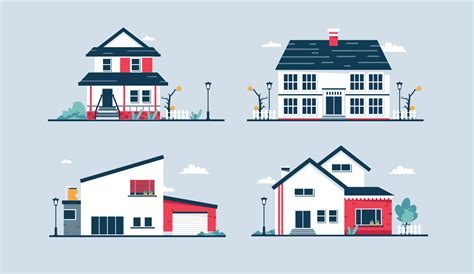 vector building house concept bundle for poster, background, print ...