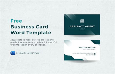 Ms Word Business Card Templates Free Download