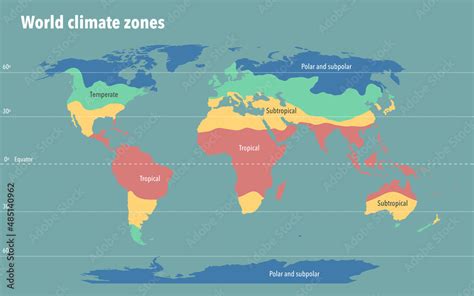 World climate zone map ilustração do Stock | Adobe Stock