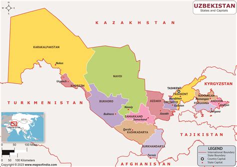 Uzbekistan Regions and Capitals List and Map | List of Regions and ...