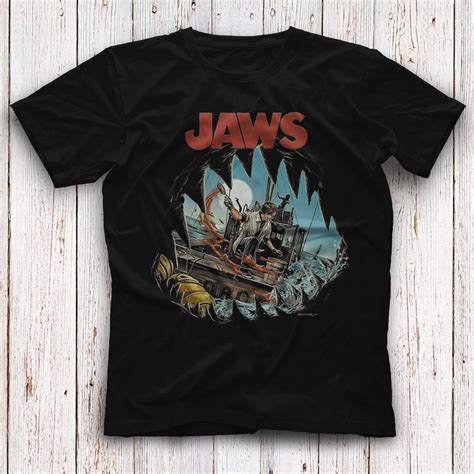 Jaws Black Unisex T-Shirt - Tees - Shirts #jaws #shirt #tshirt #apparel … | Movie t shirts, Rock ...