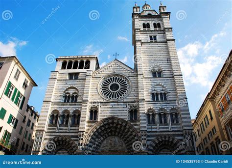 Genoa Cathedral of Saint Lawrence, Italy Stock Image - Image of history ...