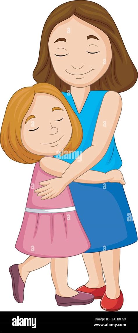 Illustration of Mother and daughter hugging Stock Vector Image & Art - Alamy