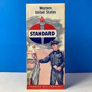 Standard Oil Company Western United States Map - Etsy