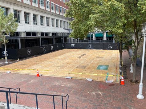 Construction begins on ice rink in downtown Greenville