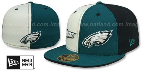 Philadelphia Eagles DOUBLE WHAMMY White-Green-Black Fitted Hat