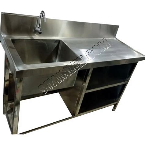 Matte Stainless Steel Sink Table, Sink Shape: Rectangle, Number Of ...