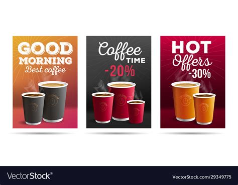 Promotion set flyer template design for cafe Vector Image