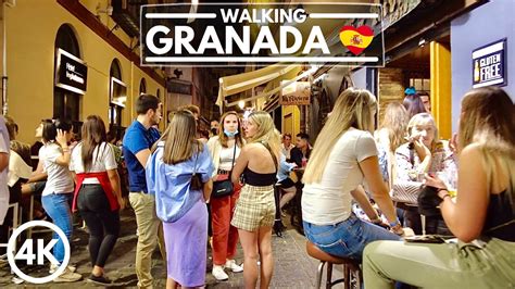 🇪🇸 GRANADA, Spain - Nightlife in the City Center 2021 - 4K Night Walk - YouTube