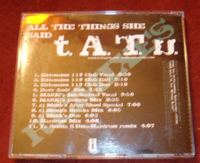 RARE T.A.T.U ALL THE THINGS SHE SAID REMIX CD/ PROMO | #205029646