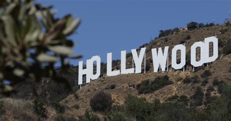 HOLLYWOOD, LOS ANGELES, USA - APRIL 3, 2013 Aerial View Hollywood Sign ...