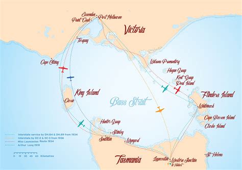 Map & Timeline - Bass Strait Flight