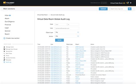 Virtual Data Room Software - Document Management System Folderit
