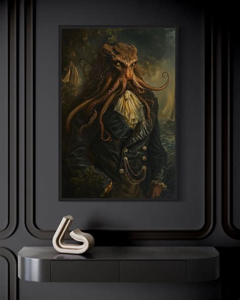 Gothic Kraken Painting Canvas PRINT, Dark Academia Retro Victorian ...