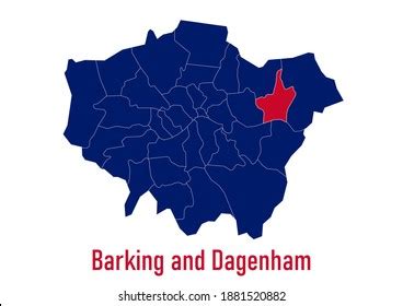 London Borough Barking Dagenham Map Map: เวกเตอร์สต็อก (ปลอดค่าลิขสิทธิ์) 1881520882 | Shutterstock