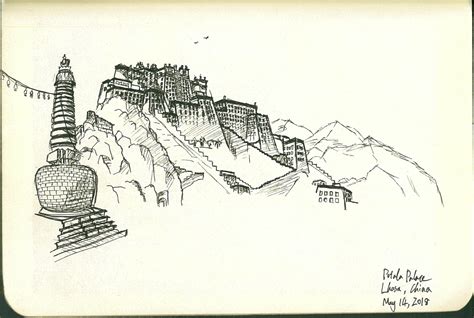 Potala Palace, Lhasa [Sketch] : r/architecture