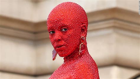 Doja Cat was covered in red body paint and 30,000 crystals at Haute Couture Week - CNN Style