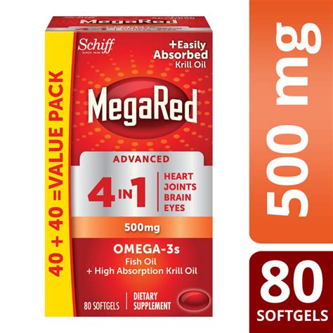 MegaRed Advanced 4in1 500mg, 25 Softgels - Walmart.com - Walmart.com