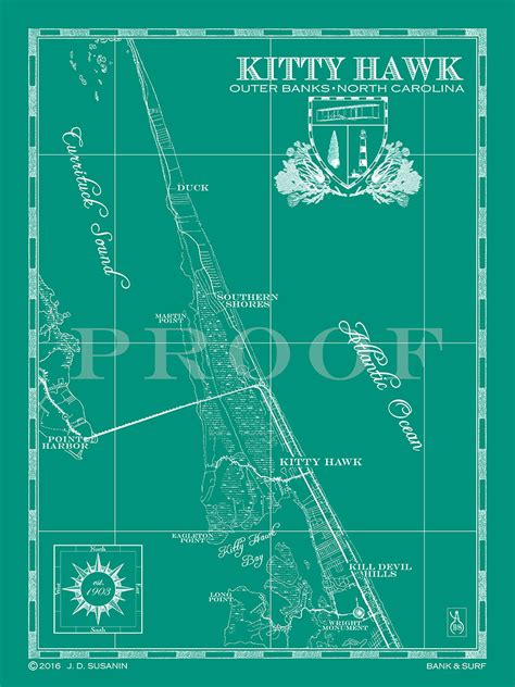 Map of Kitty Hawk, NC | Custom maps | Bank and Surf