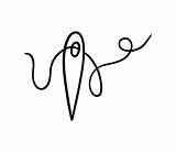 Premium Vector  Needle With thread For sewing And Healing Clothes sketch template