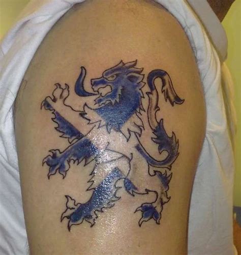 Lion with flag scotland tattoo for - Tattooimages.biz