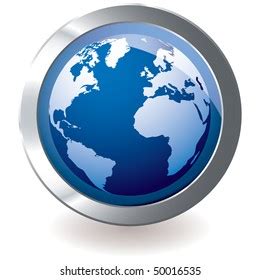 Blue Earth Globe Silver Metal Icon Stock Vector (Royalty Free) 50016535 ...