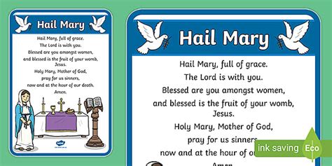 Hail Mary Prayer Display Poster (Teacher-Made) - Twinkl