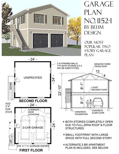 2 Story Garage Apartment Floor Plans - floorplans.click