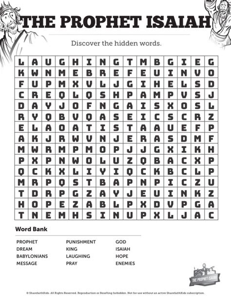 The Prophet Isaiah Word Search Puzzles | Clover Media