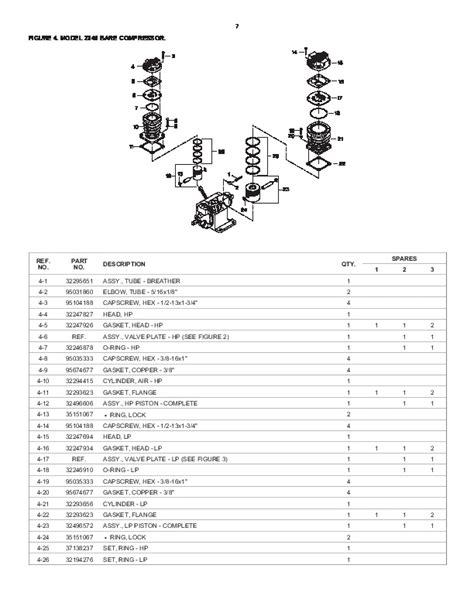 Ingersoll Rand T30 2340 Two Stage Air Compressor Parts List Manual