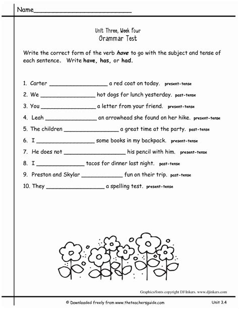 2Nd Grade Grammar Printable Worksheets - Lexia's Blog