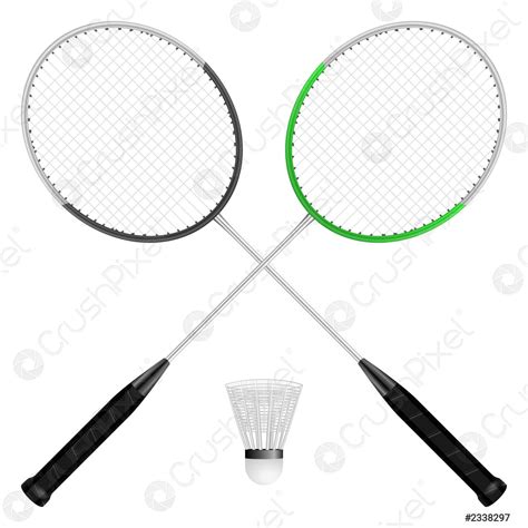 Badminton shuttlecock and rackets - stock vector 2338297 | Crushpixel