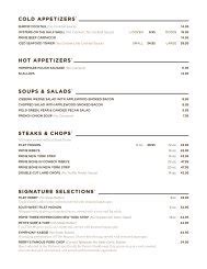 Printable Menu - Perry's Steakhouse & Grille