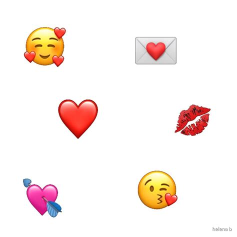 "Valentine’s Day Emoji Sticker Pack" by helena b | Redbubble