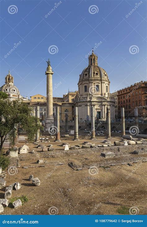 Basilica Ulpia in Rome stock photo. Image of forum, landmark - 108779642